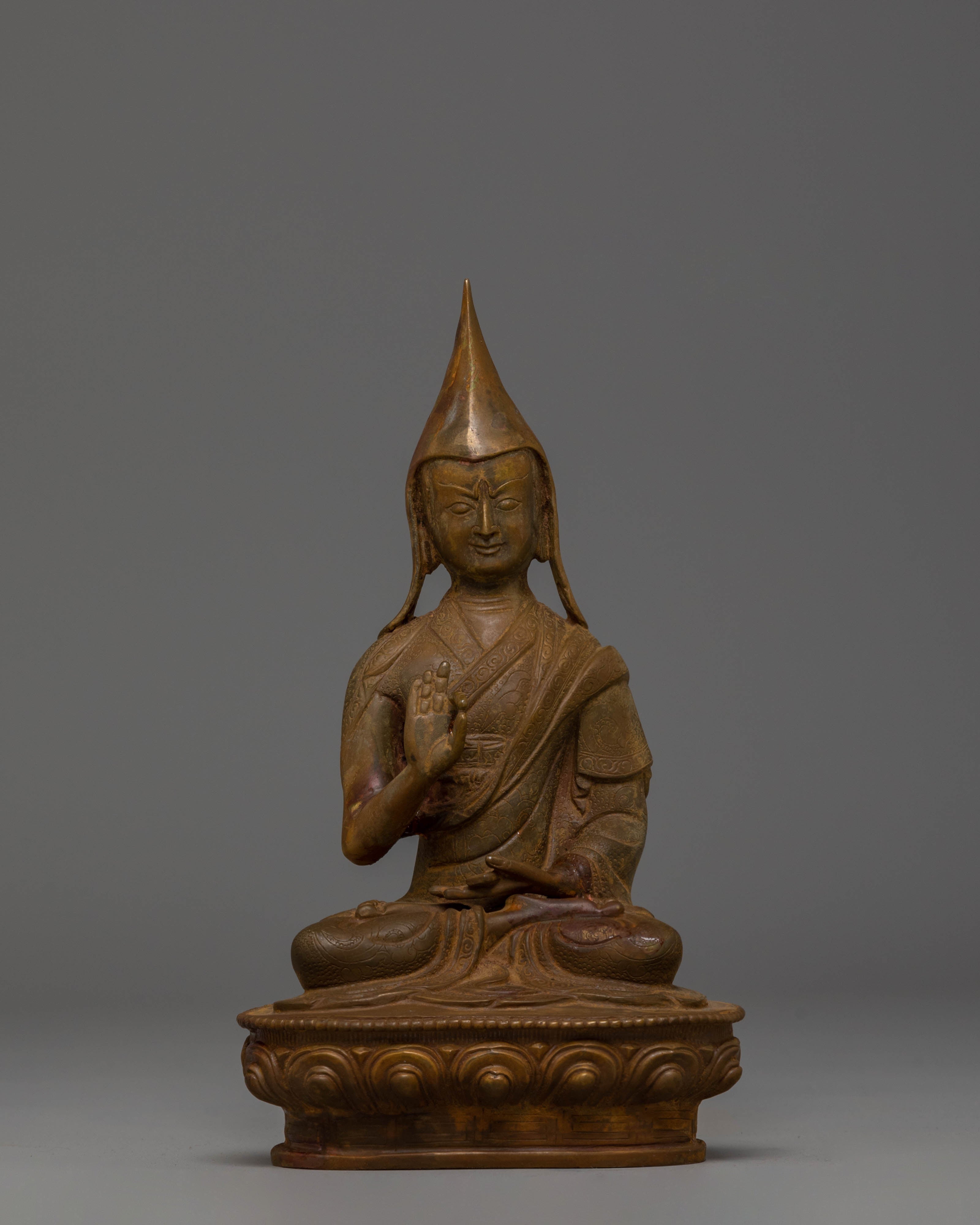 Sacred Tsongkhapa Je Statue Set | Tibetan Buddhist Figurines