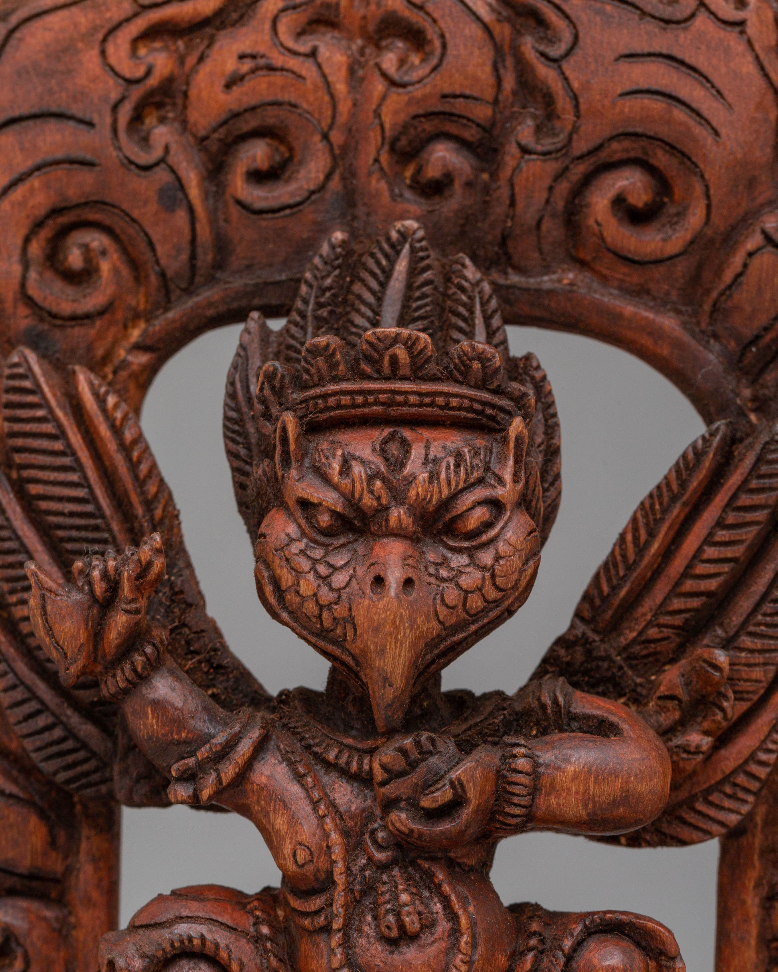 Handcrafted Buddhist Garuda Statue | Sacred Protector Deity Figurine for Altar Decor