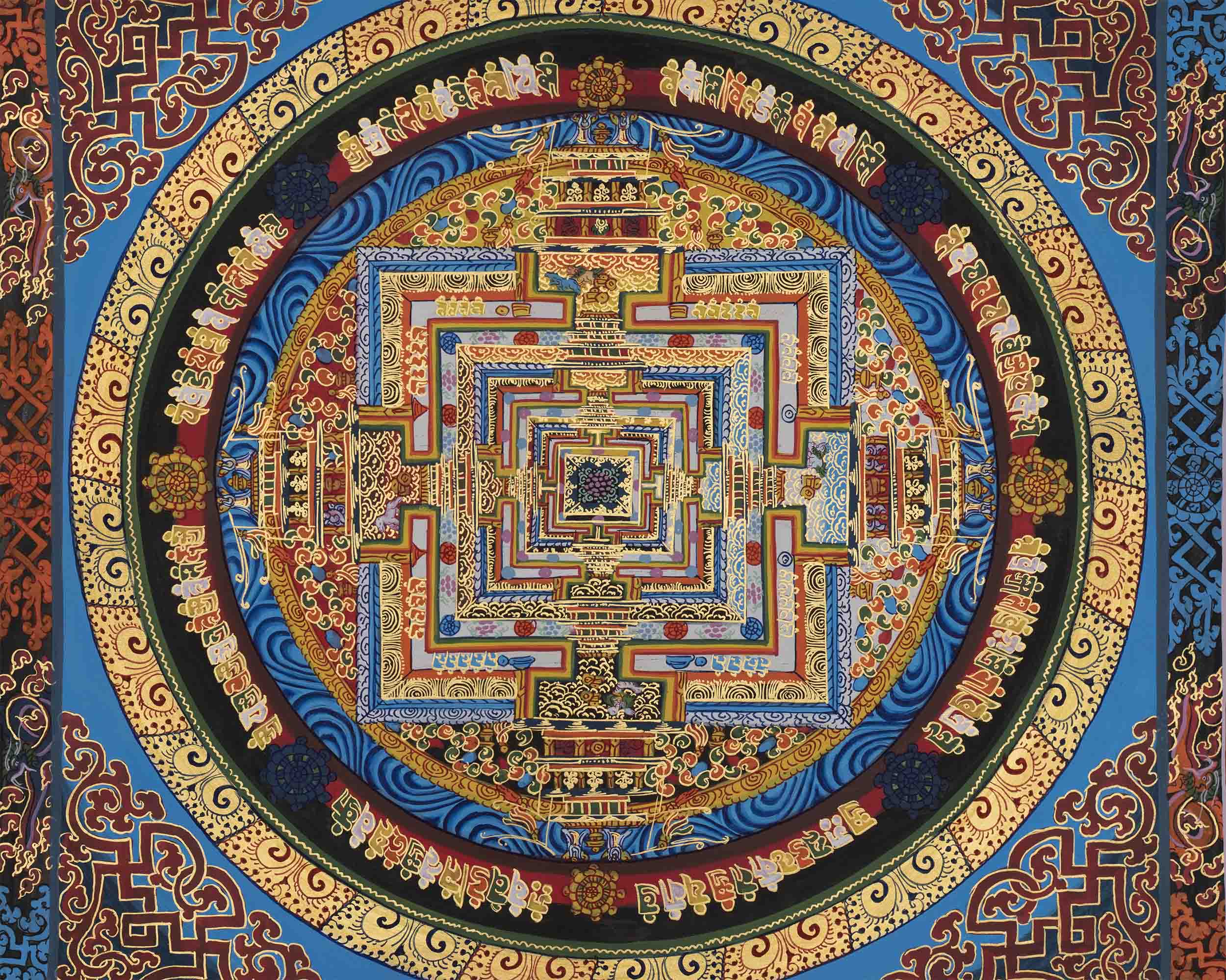 Hand-Painted Kalachakra Mandala | Perfect For Meditation and Yoga