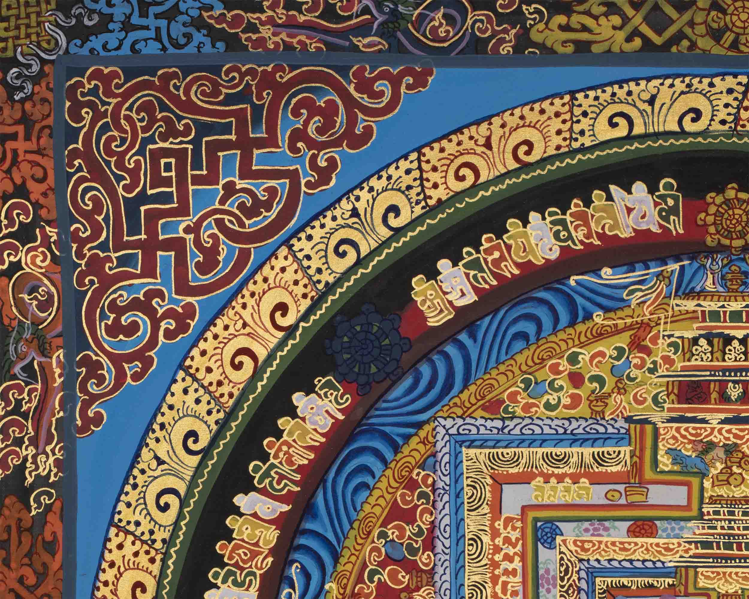 Hand-Painted Kalachakra Mandala | Perfect For Meditation and Yoga