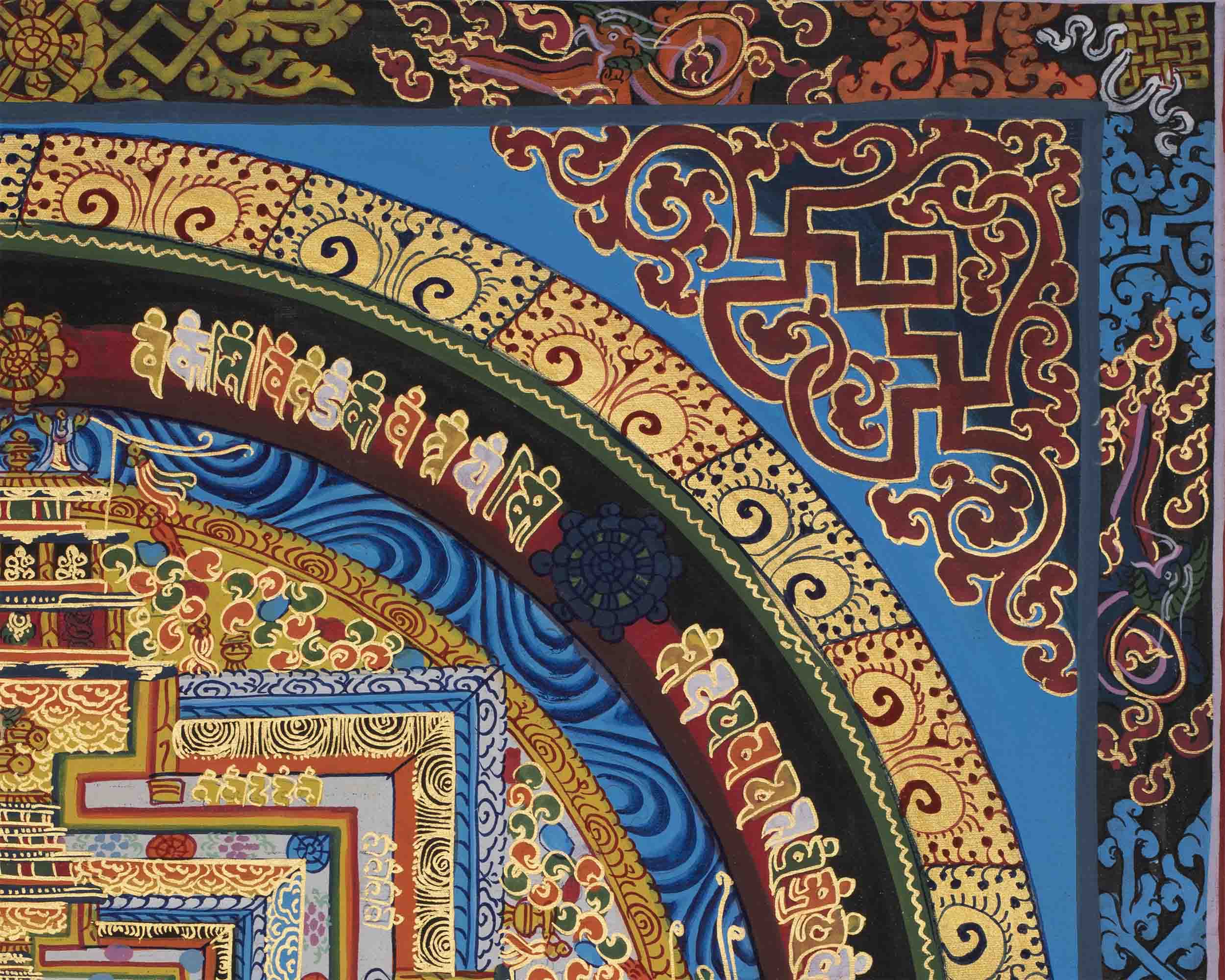 Hand-Painted Kalachakra Mandala | Perfect For Meditation and Yoga