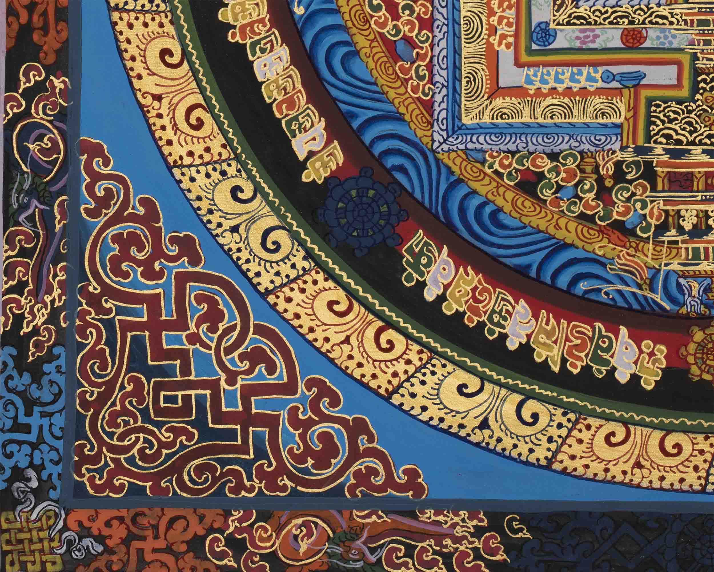 Hand-Painted Kalachakra Mandala | Perfect For Meditation and Yoga
