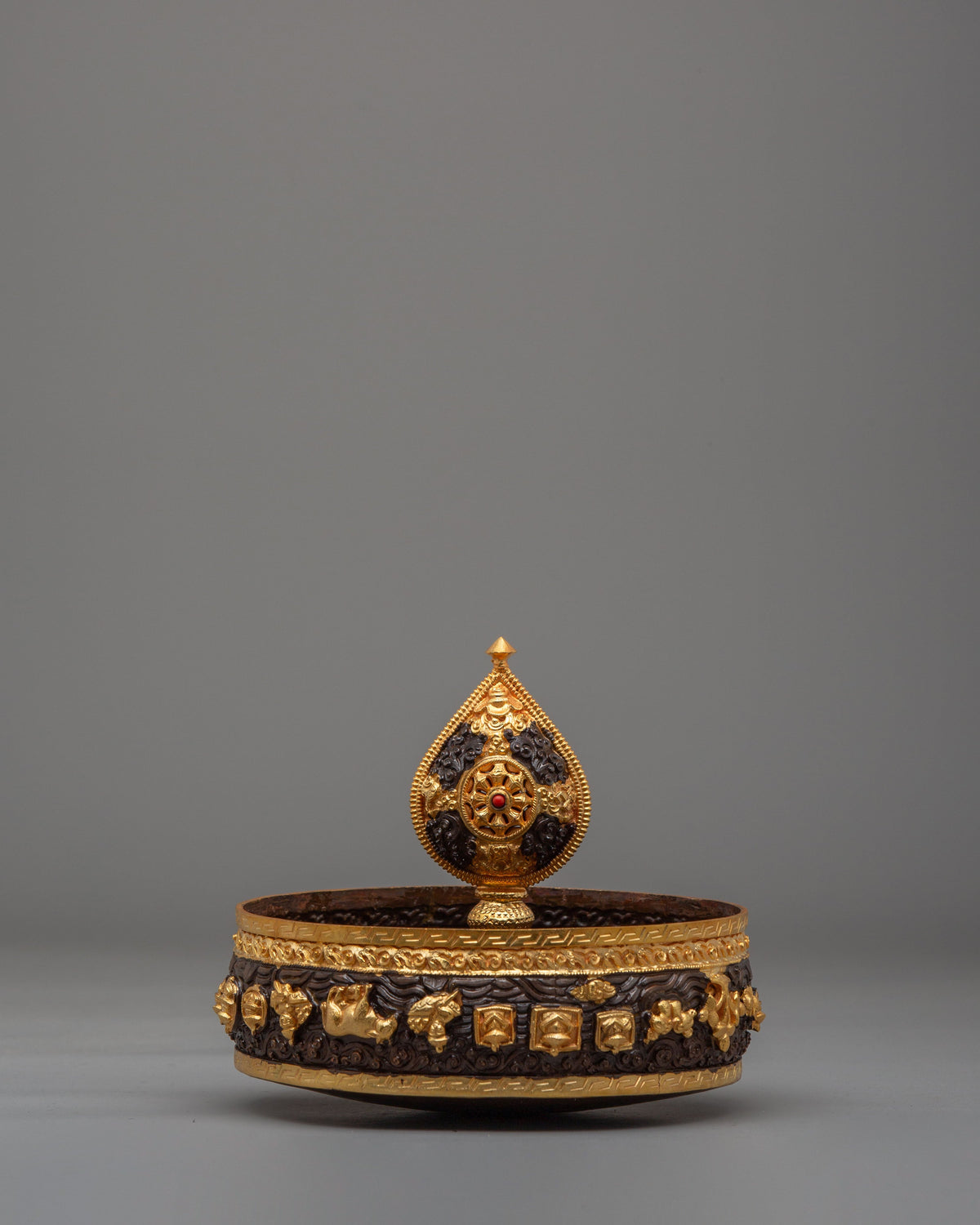 Ceremonial Altar Mandala Offering | Gold Plated Copper Buddhist Ritual Art
