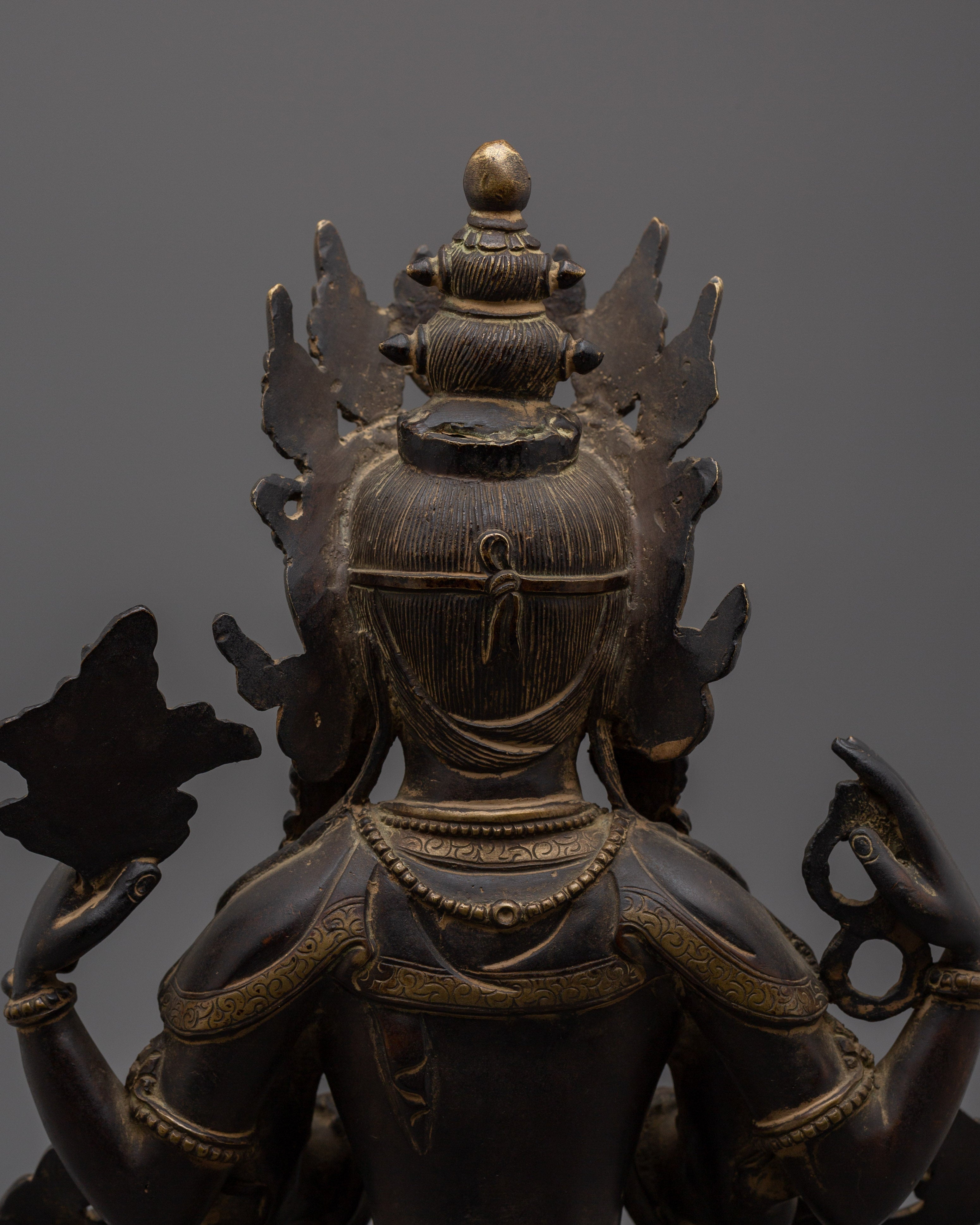 Avalokiteshvara Chenrezig |Black Oxidized Copper