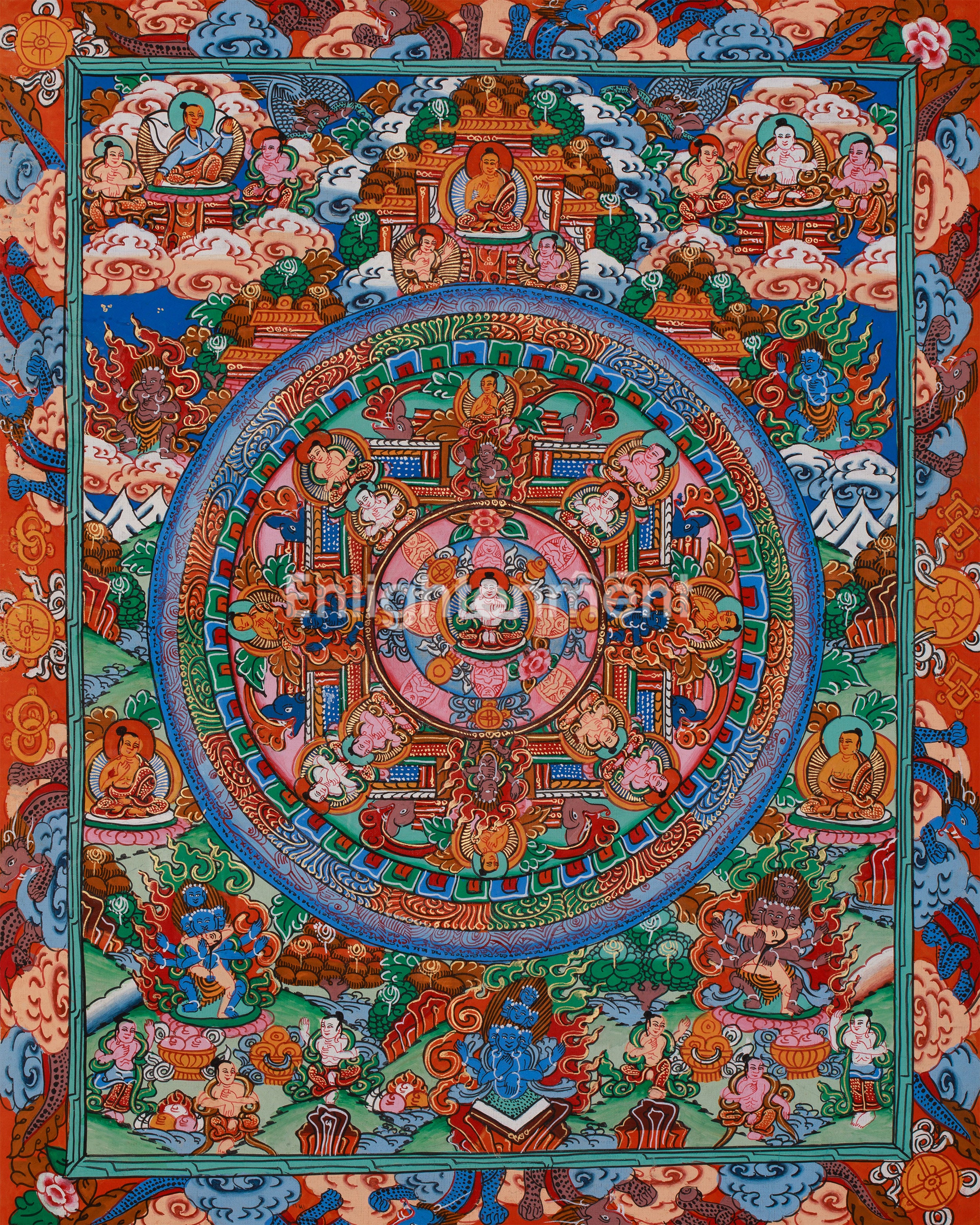 Traditional Buddha Mandala Painting | Tibetan Art for Spiritual Growth