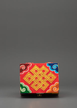 Wooden Box with Buddha Eyes | Tibetan Prayer Flag Colors