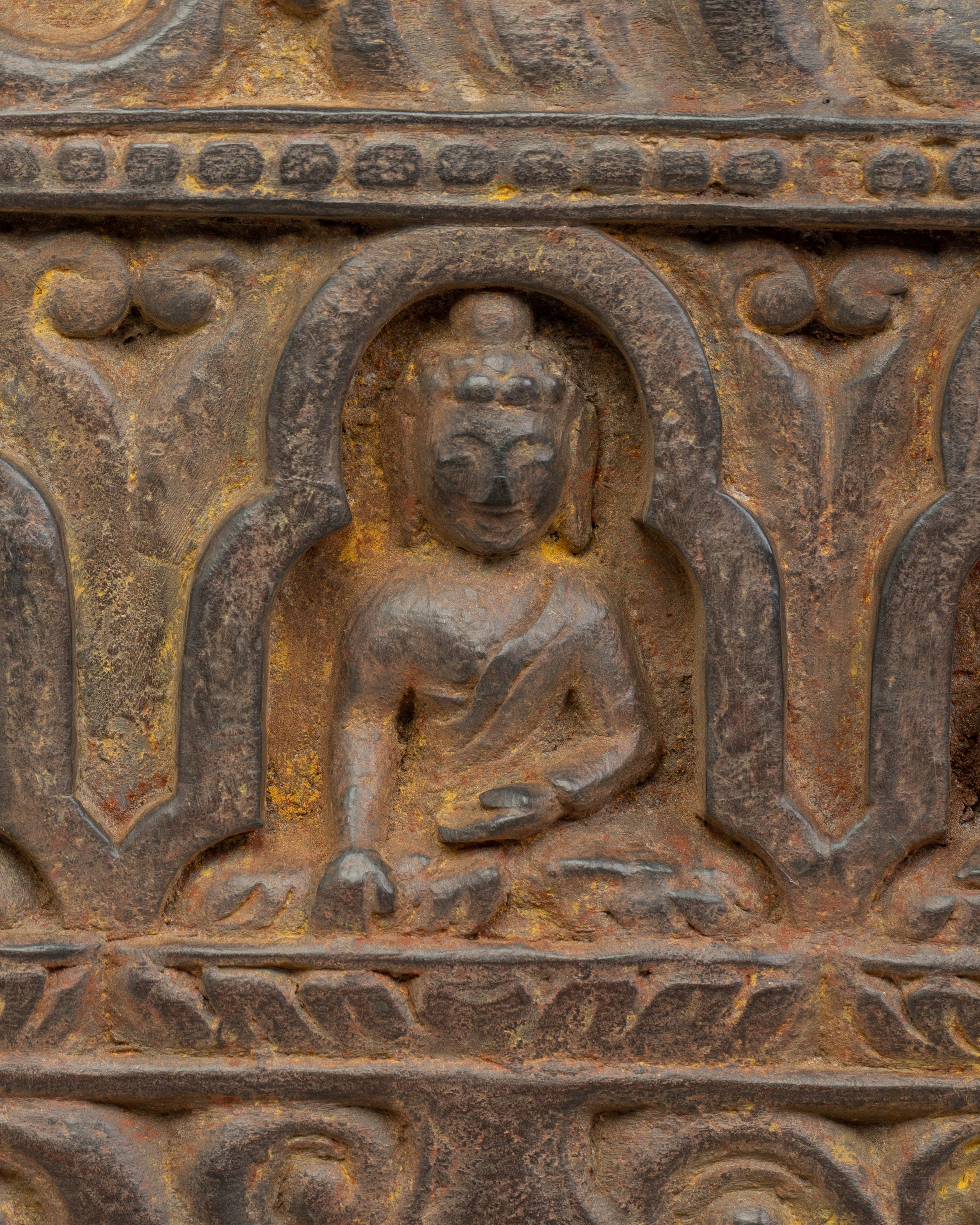 A Carved Wooden Sutra Cover | 102cm Tibetan Scripture Holder
