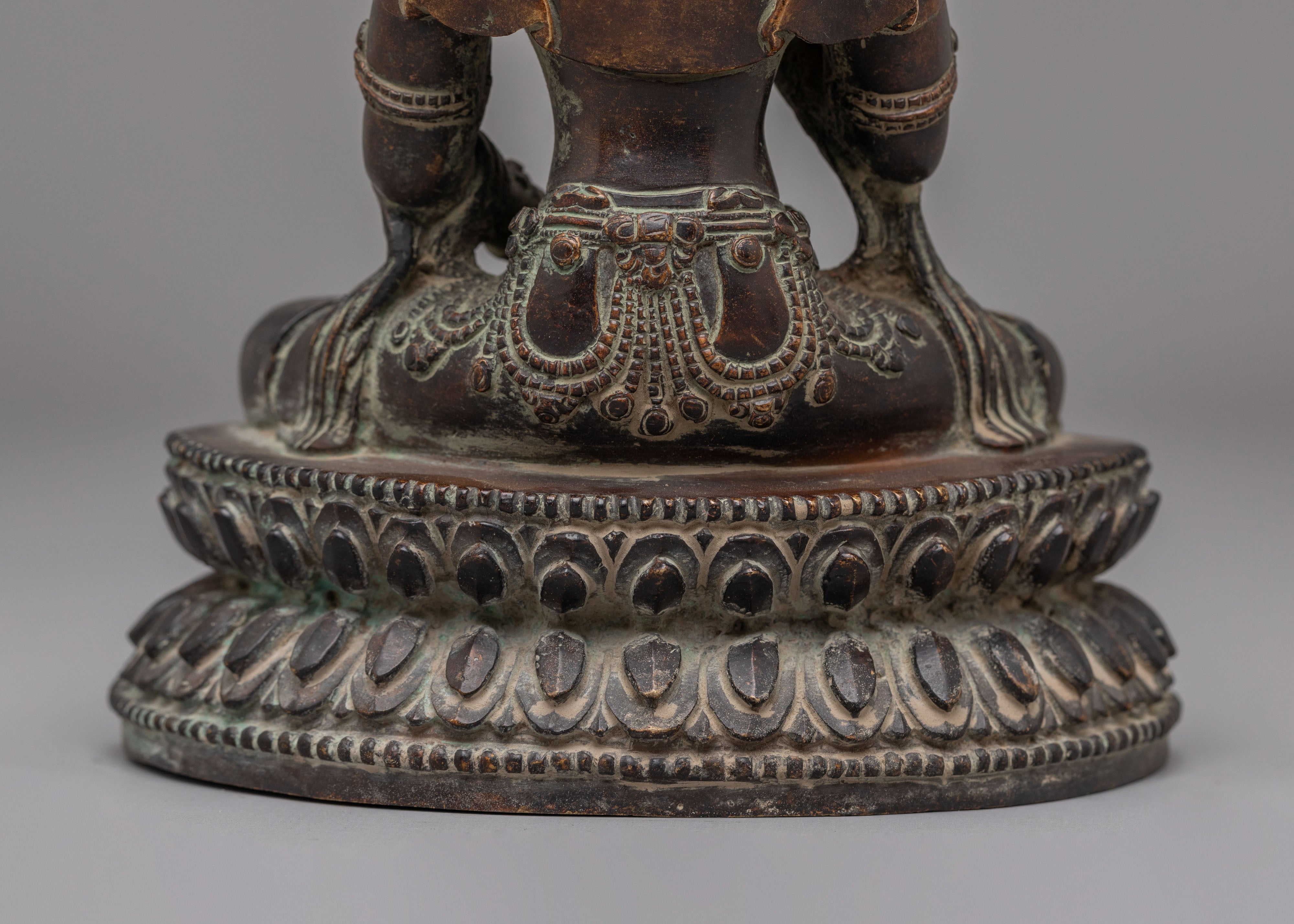 Tibetan Mitrugpa Figurine | Oxidized Copper Buddhist Sculpture