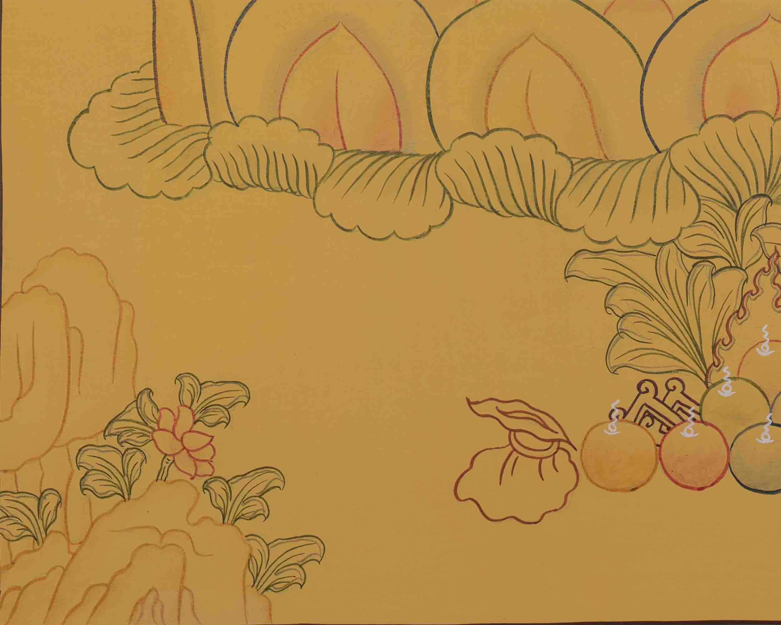 White Dzambala Thangka Painting | Buddhist Kubera Thangka