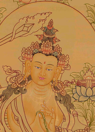 Beautifully Hand-Painted Manjushri Thangka | Traditional Artwork