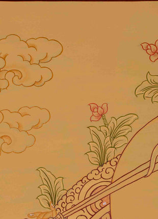 Beautifully Hand-Painted Manjushri Thangka | Traditional Artwork