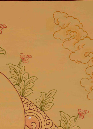 Beautifully Hand-Painted Manjushri Thangka | Traditional Artwork