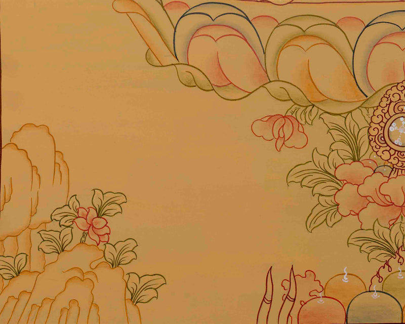 Beautifully Hand-Painted Manjushri Thangka | Traditional Artwork