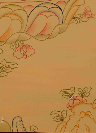 Beautifully Hand-Painted Manjushri Thangka | Traditional Artwork