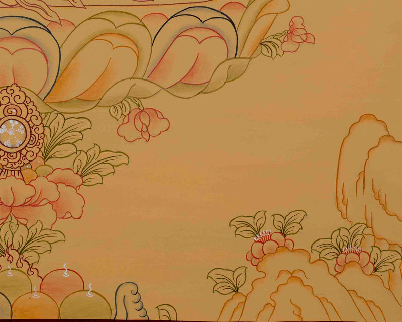 Beautifully Hand-Painted Manjushri Thangka | Traditional Artwork