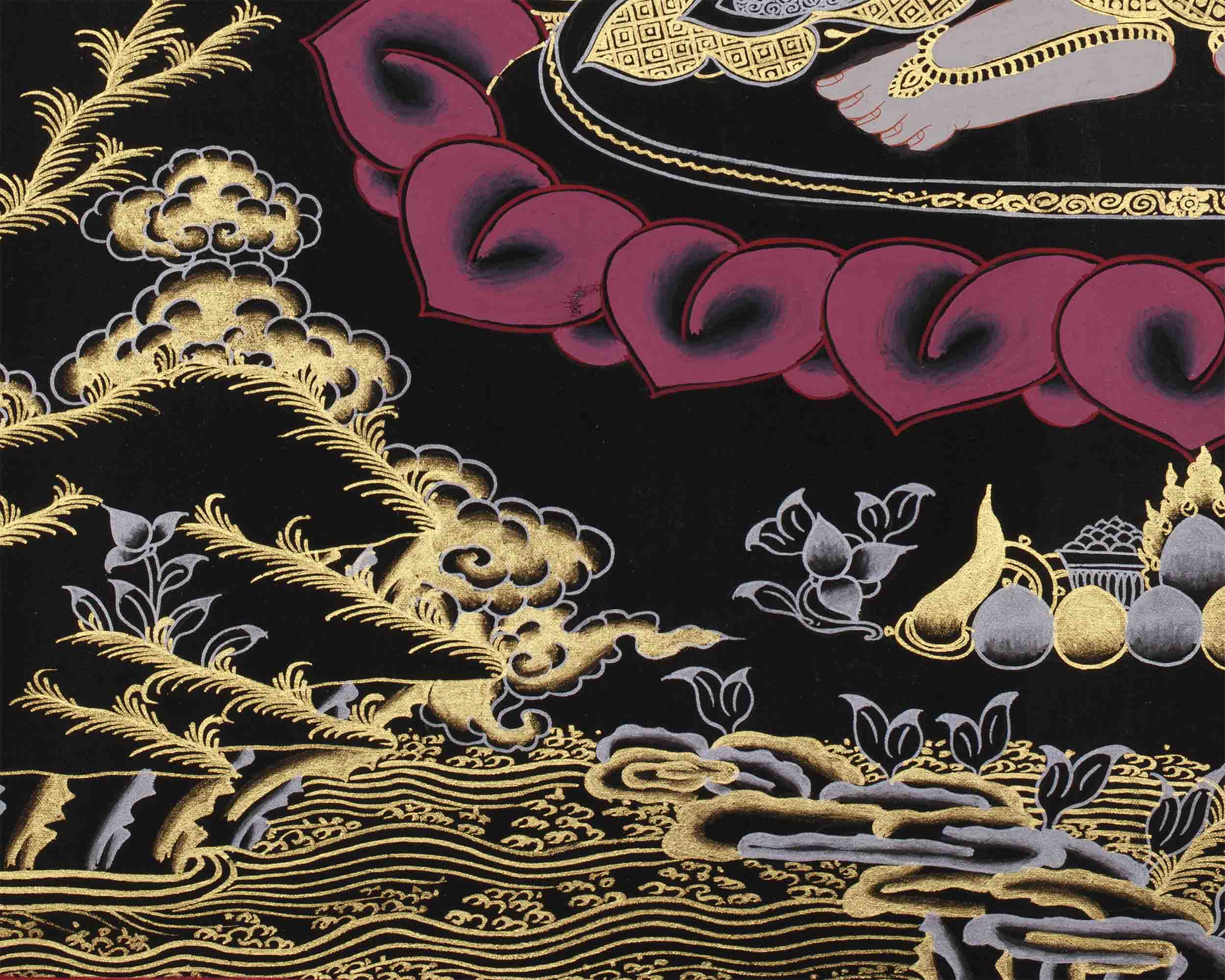 Original Hand-Painted Saraswati Thangka Painting | Goddess of Knowledge