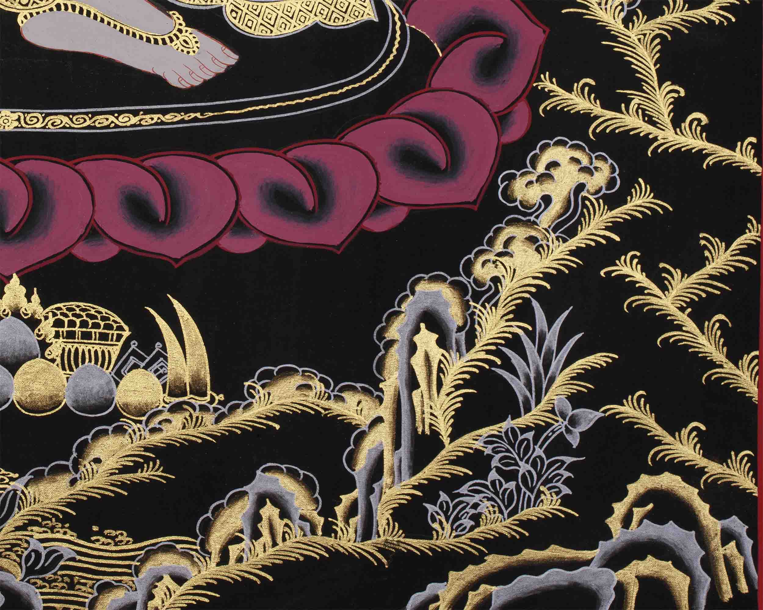 Original Hand-Painted Saraswati Thangka Painting | Goddess of Knowledge