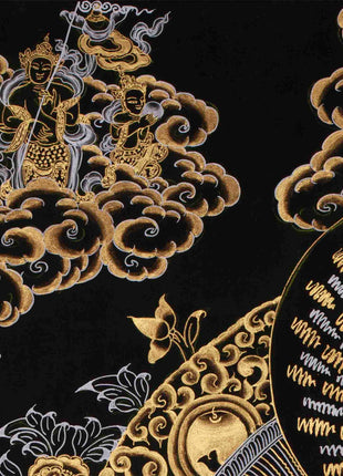 Shakyamuni Buddha Gold Silver Thangka | Perfect for your Meditation Room