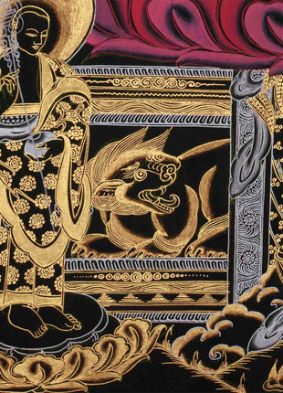 Shakyamuni Buddha Gold Silver Thangka | Perfect for your Meditation Room
