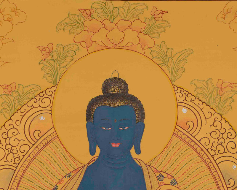 Hand-Painted Tibetan Medicine Buddha | Buddhist Artwork