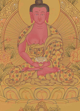 Original Hand-Painted Amitabha Buddha | Boundless Enlightenment For Spiritual Practices