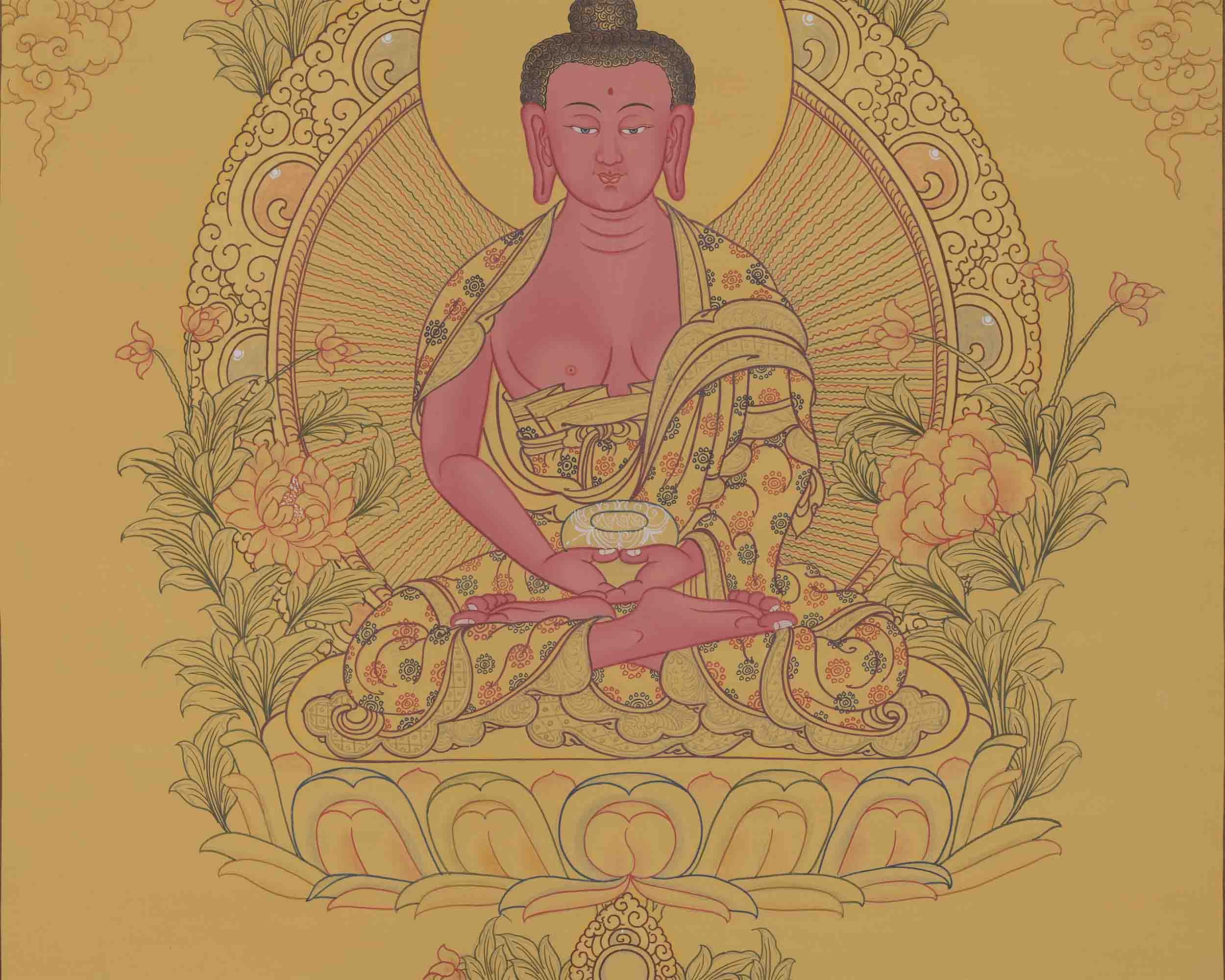 Original Hand-Painted Amitabha Buddha | Boundless Enlightenment For Spiritual Practices