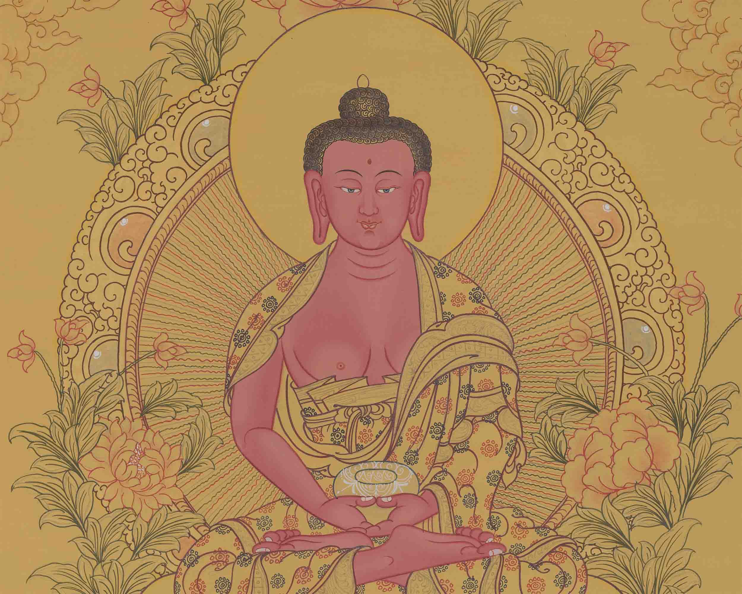 Original Hand-Painted Amitabha Buddha | Boundless Enlightenment For Spiritual Practices
