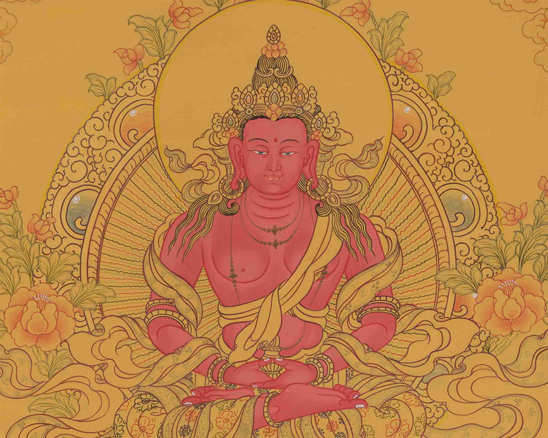 Amitayus Buddha Thangka Painting | Traditional Buddhist Arts