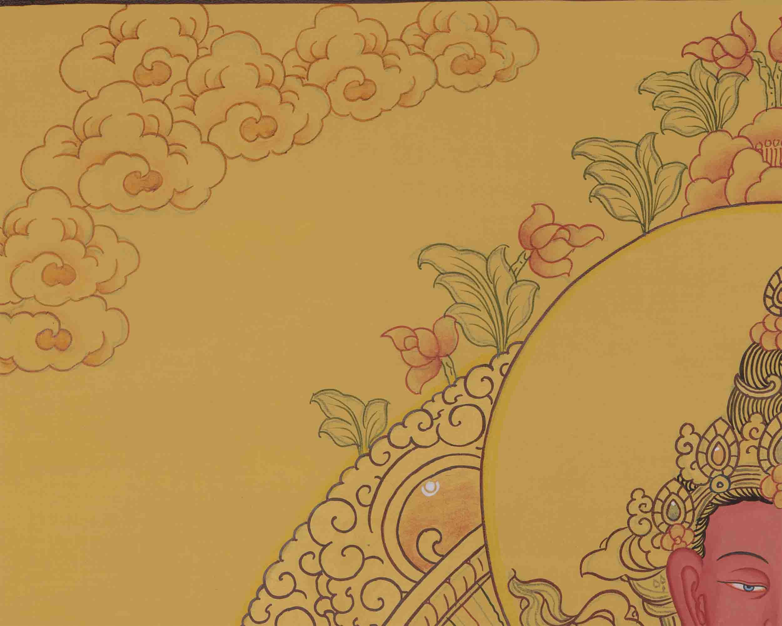 Amitayus Buddha Thangka Painting | Traditional Buddhist Arts