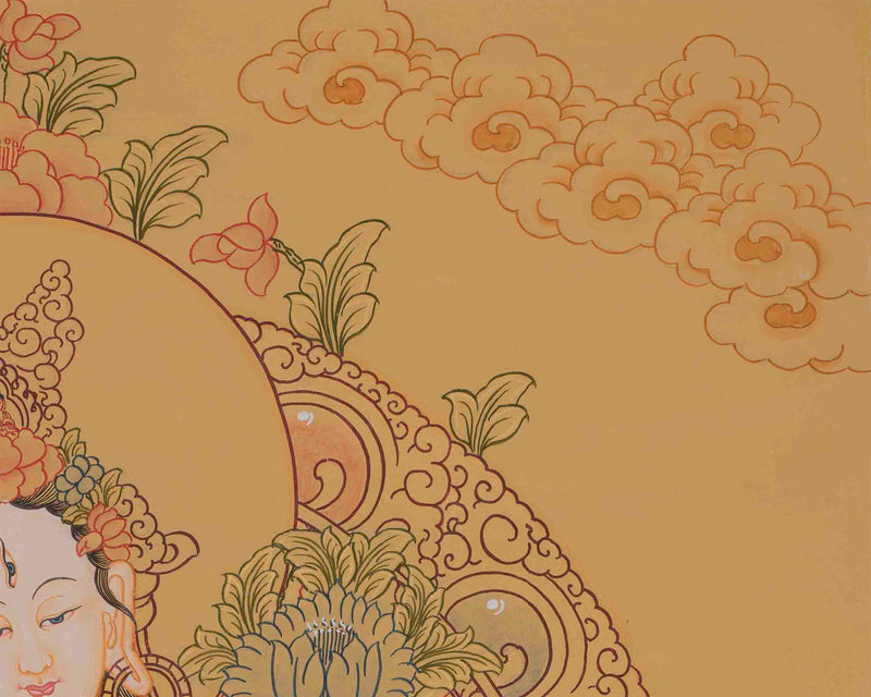 Genuine Hand-Painted White Tara | Female Bodhisattva Thangka