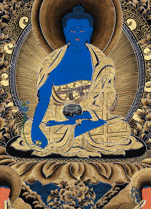 Blue Medicine Buddha Thangka | Bhaisajyaguru Painting