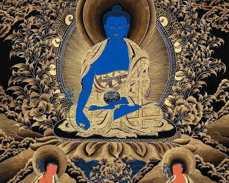 Blue Medicine Buddha Thangka | Bhaisajyaguru Painting