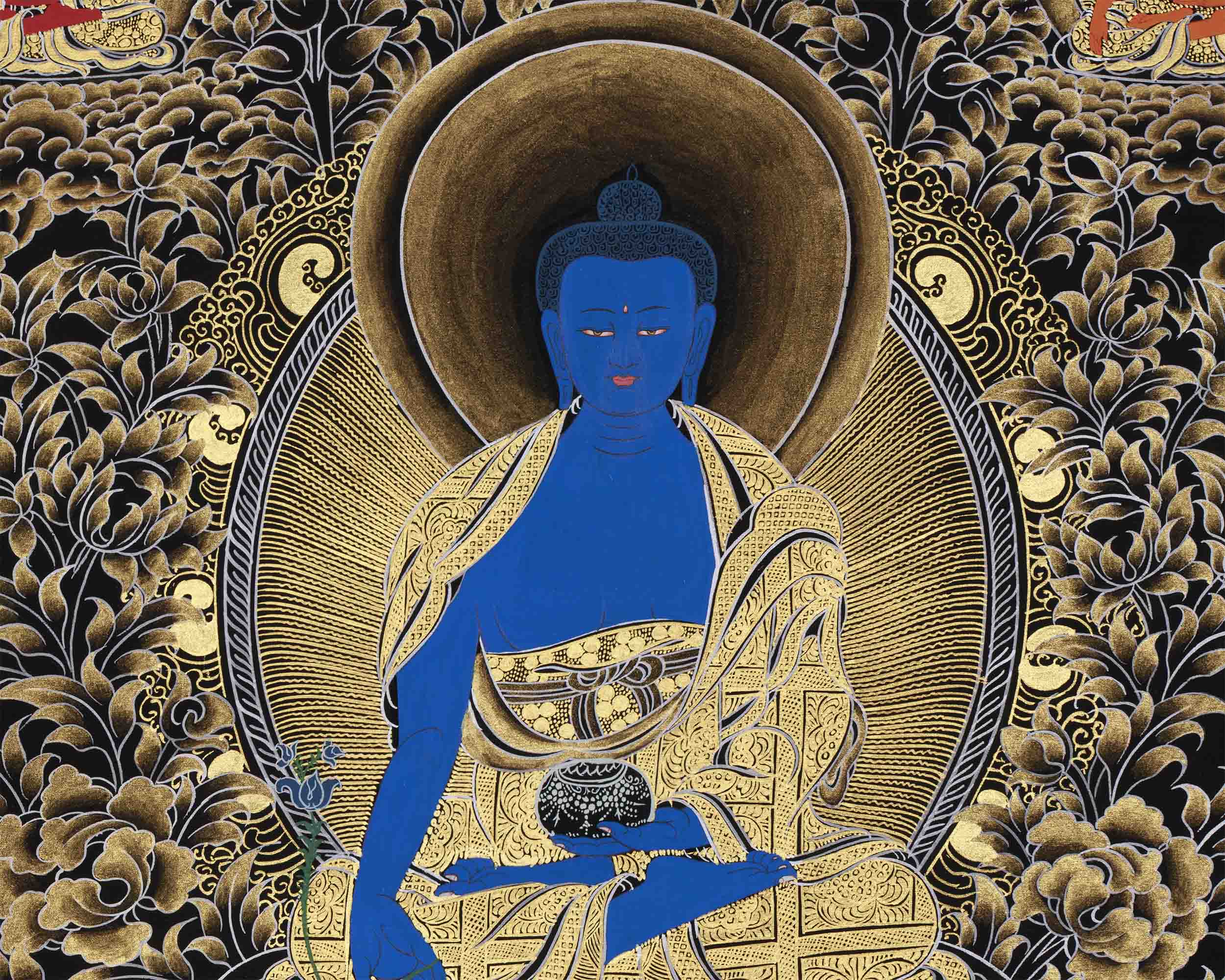 Blue Medicine Buddha Thangka | Bhaisajyaguru Painting