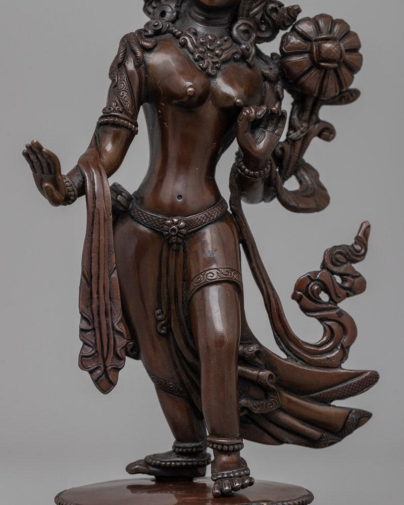 Female Buddah White Tara Statue | Inspiring Peace and Protection in Copper