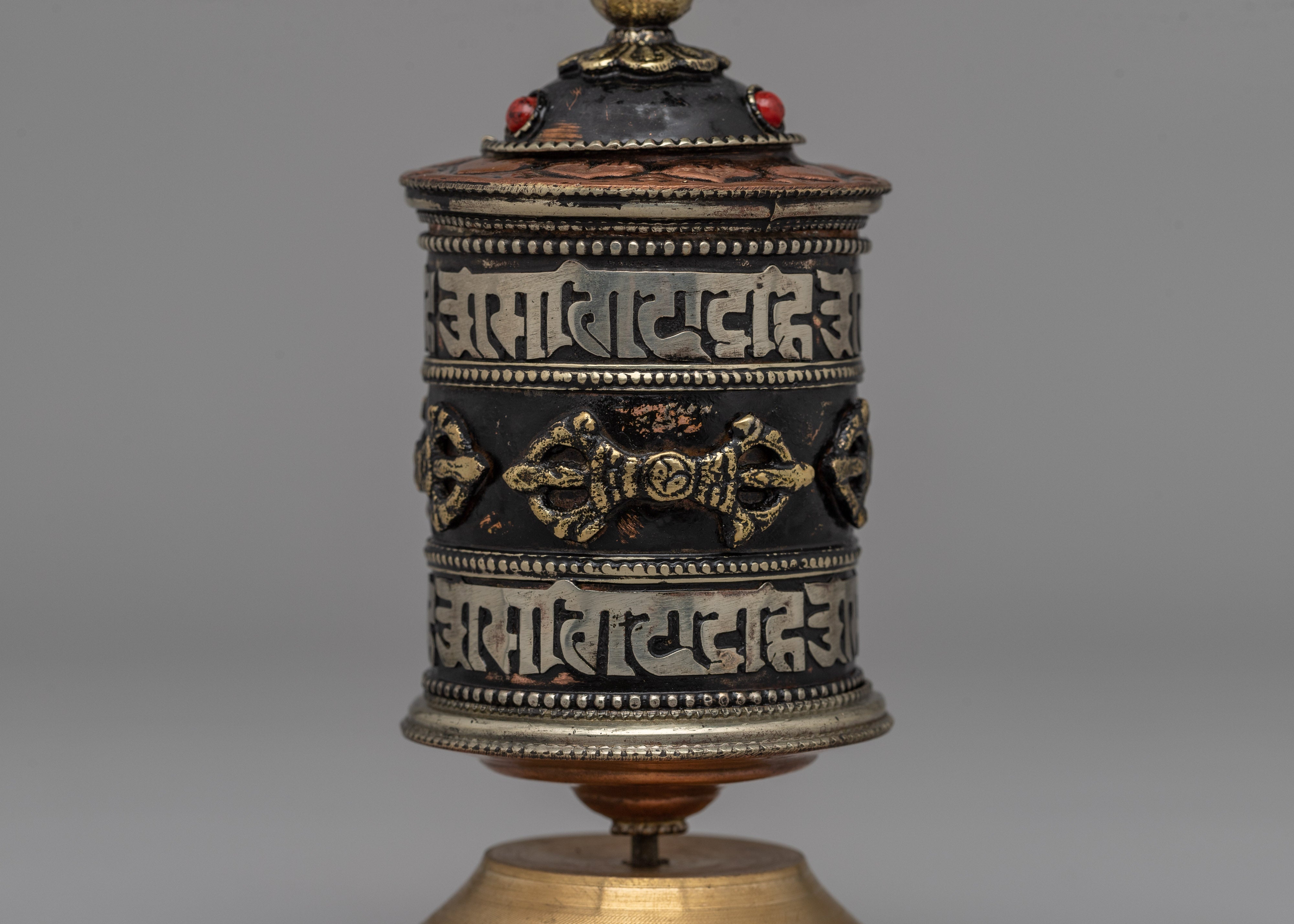 Sacred Tibetan Home Decor Om Mani Padme Hum Prayer Wheel | Spiritual Practice Essentials