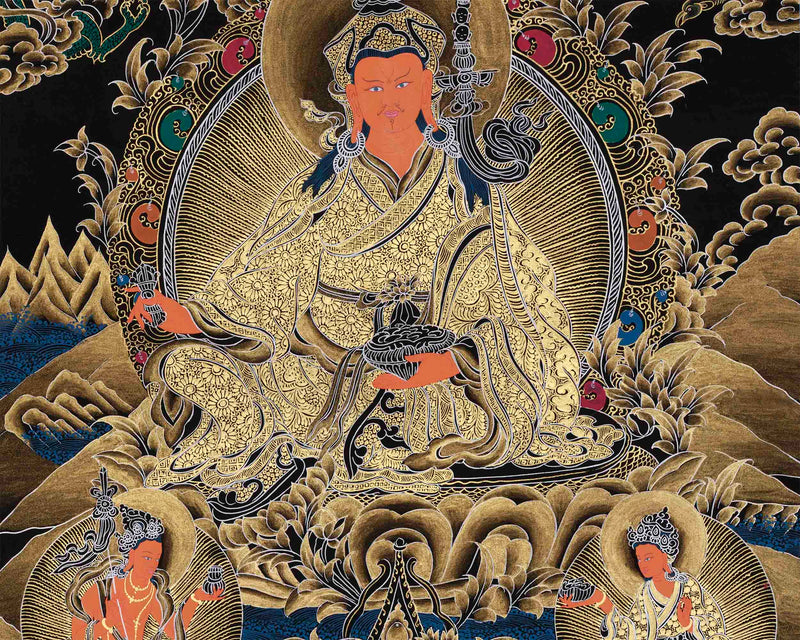 Guru Rinpoche Thangka | Hand-Painted Tibetan Buddhism Arts