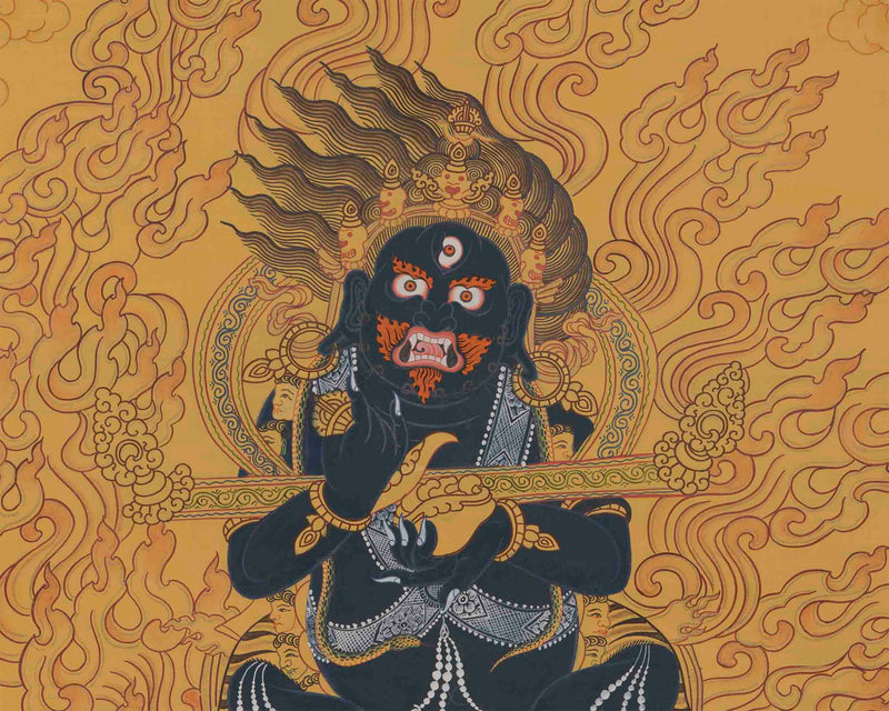 Original Hand-Painted Sakya Mahakala | Tibetan Buddhist Wrathful Dharmapala