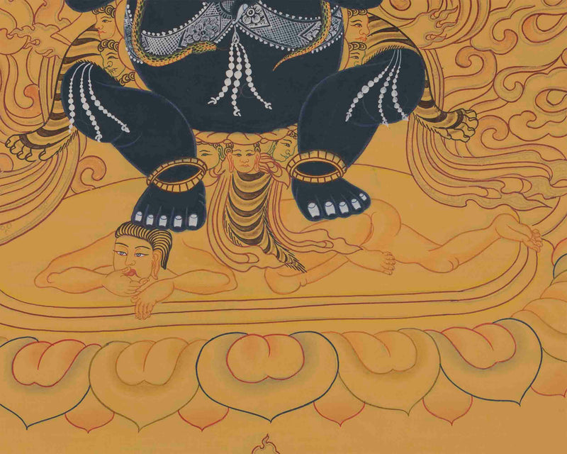 Original Hand-Painted Sakya Mahakala | Tibetan Buddhist Wrathful Dharmapala