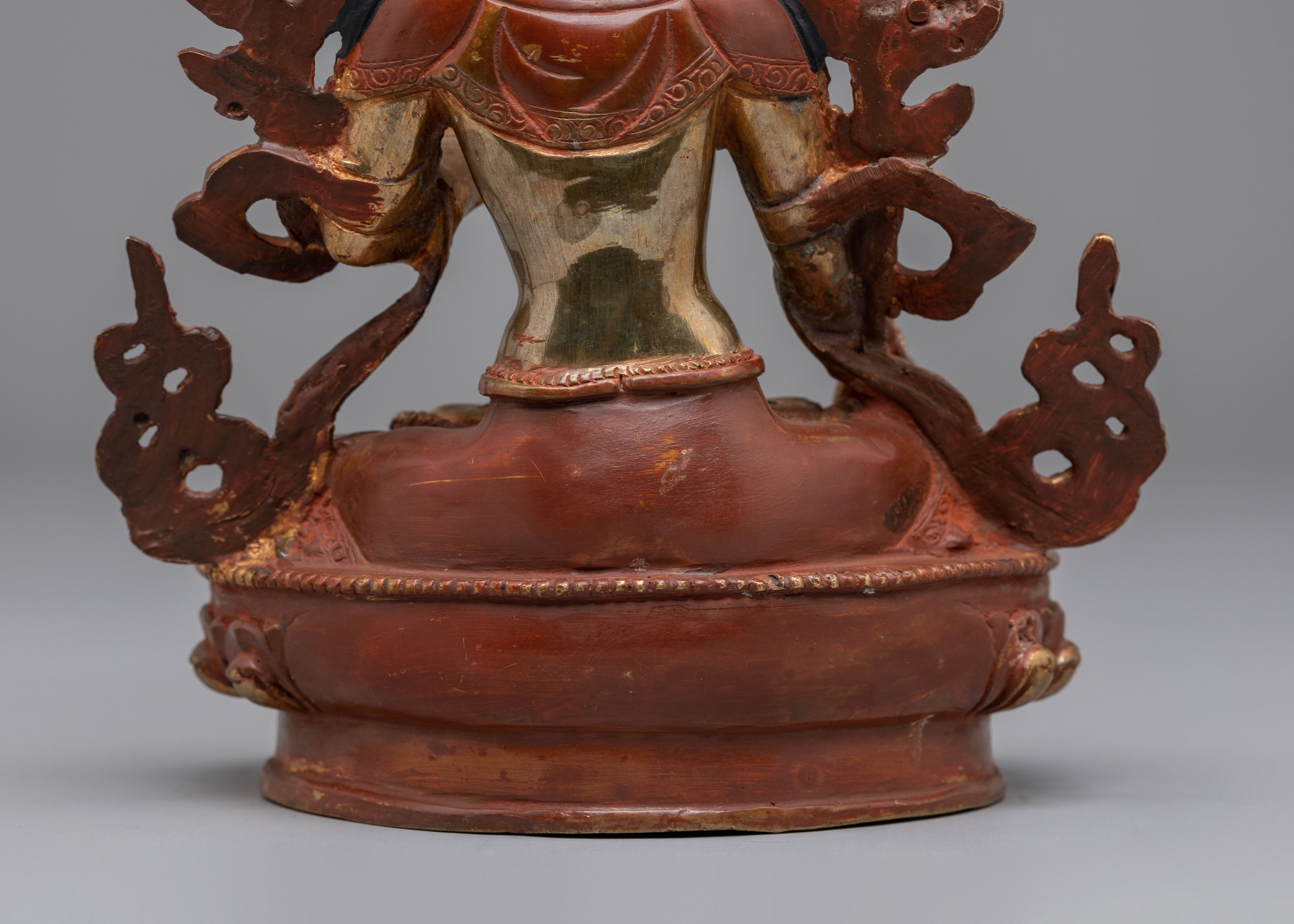 Handmade Sita Tara Statue for Altar | Gold Plated Sita Tara