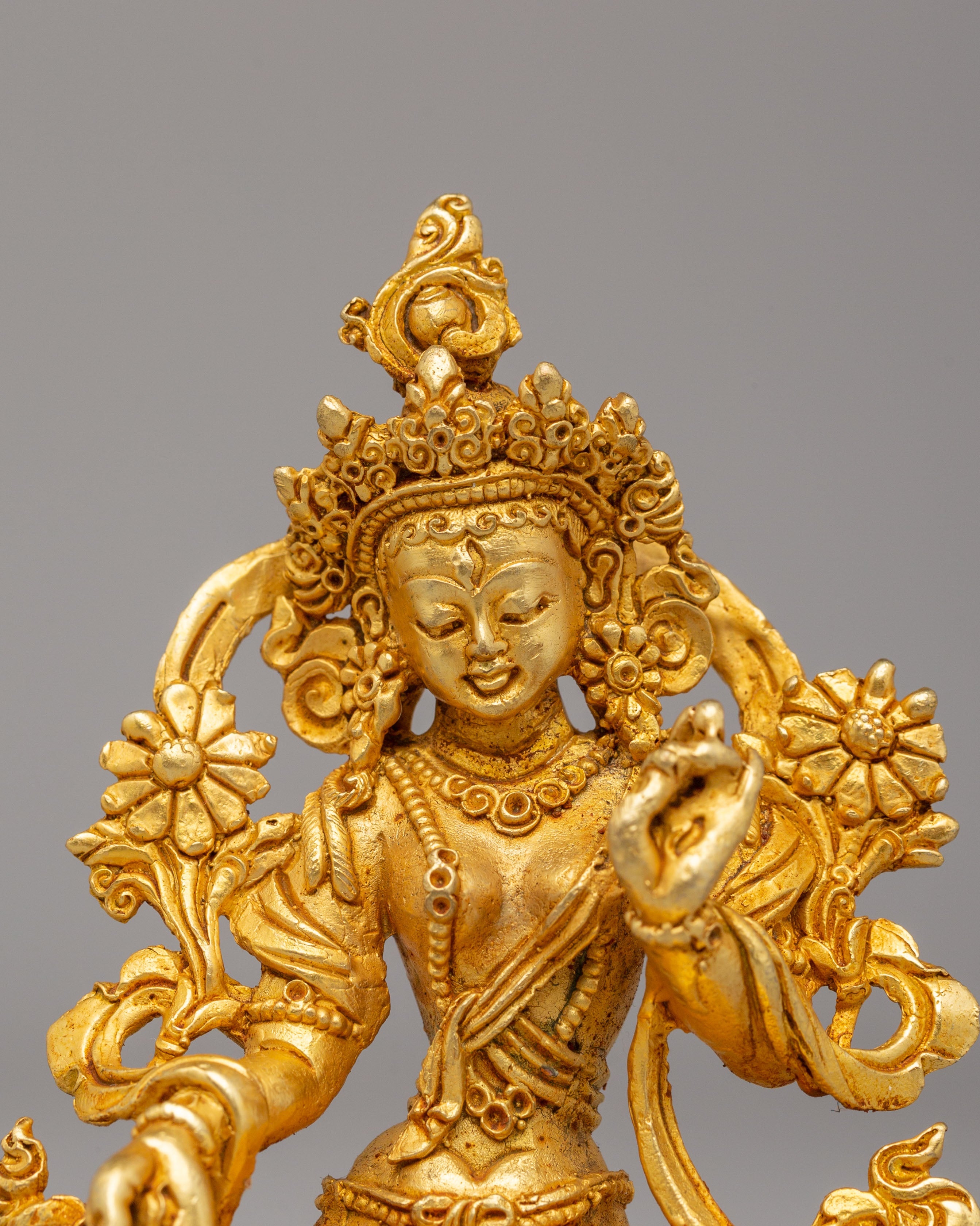 Traditional White Tara Altar Statue | Goddess of Compassion Decor