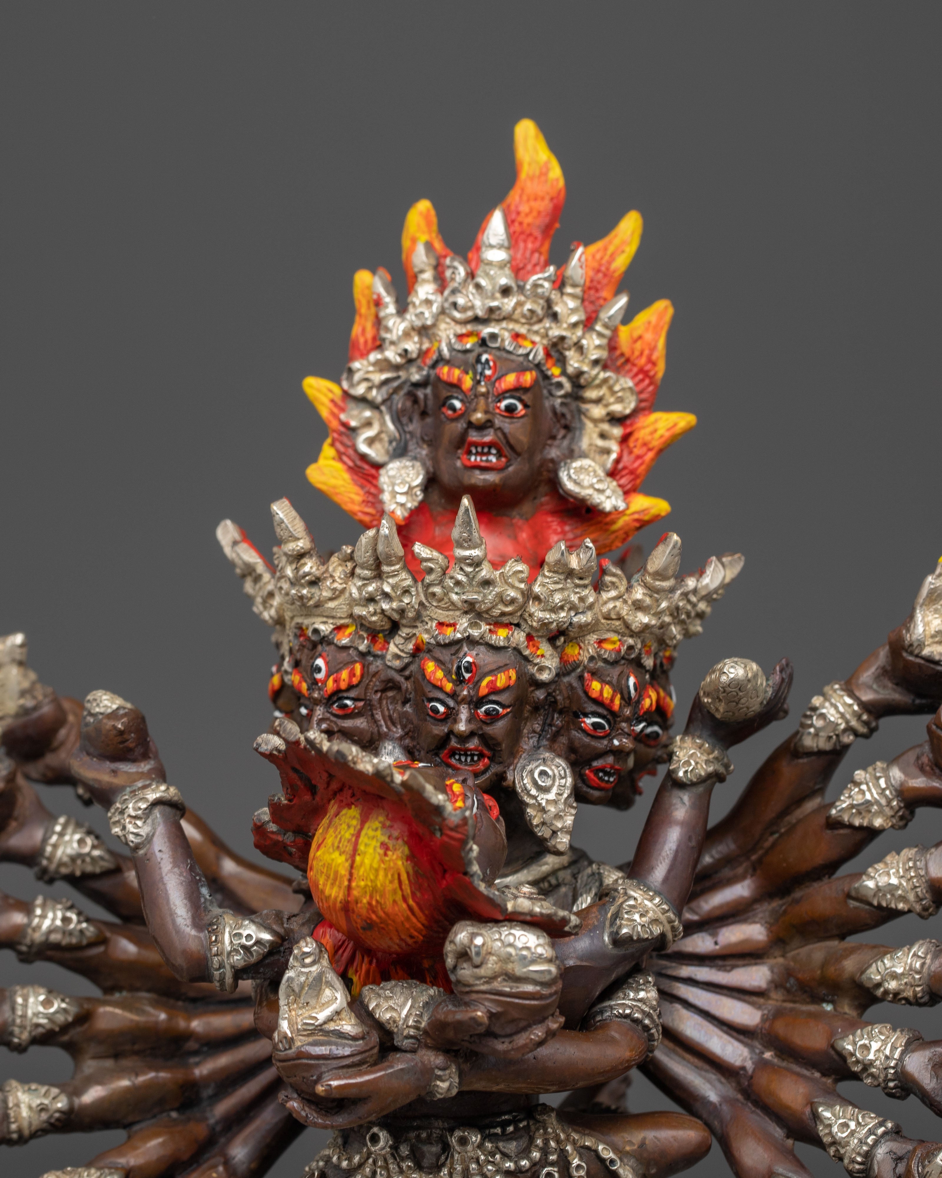 Tibetan Hevajra Statue | Wrathful Buddhist Deity