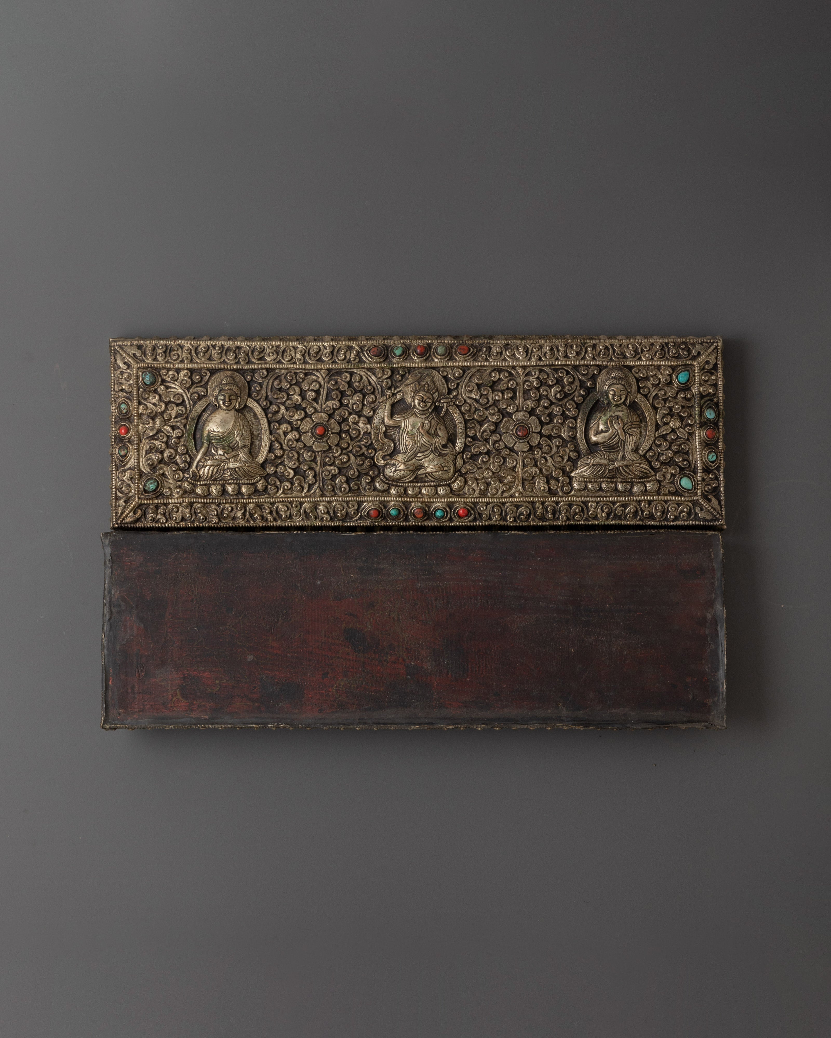 Silver Plated Prayer Book with Coral Inlay