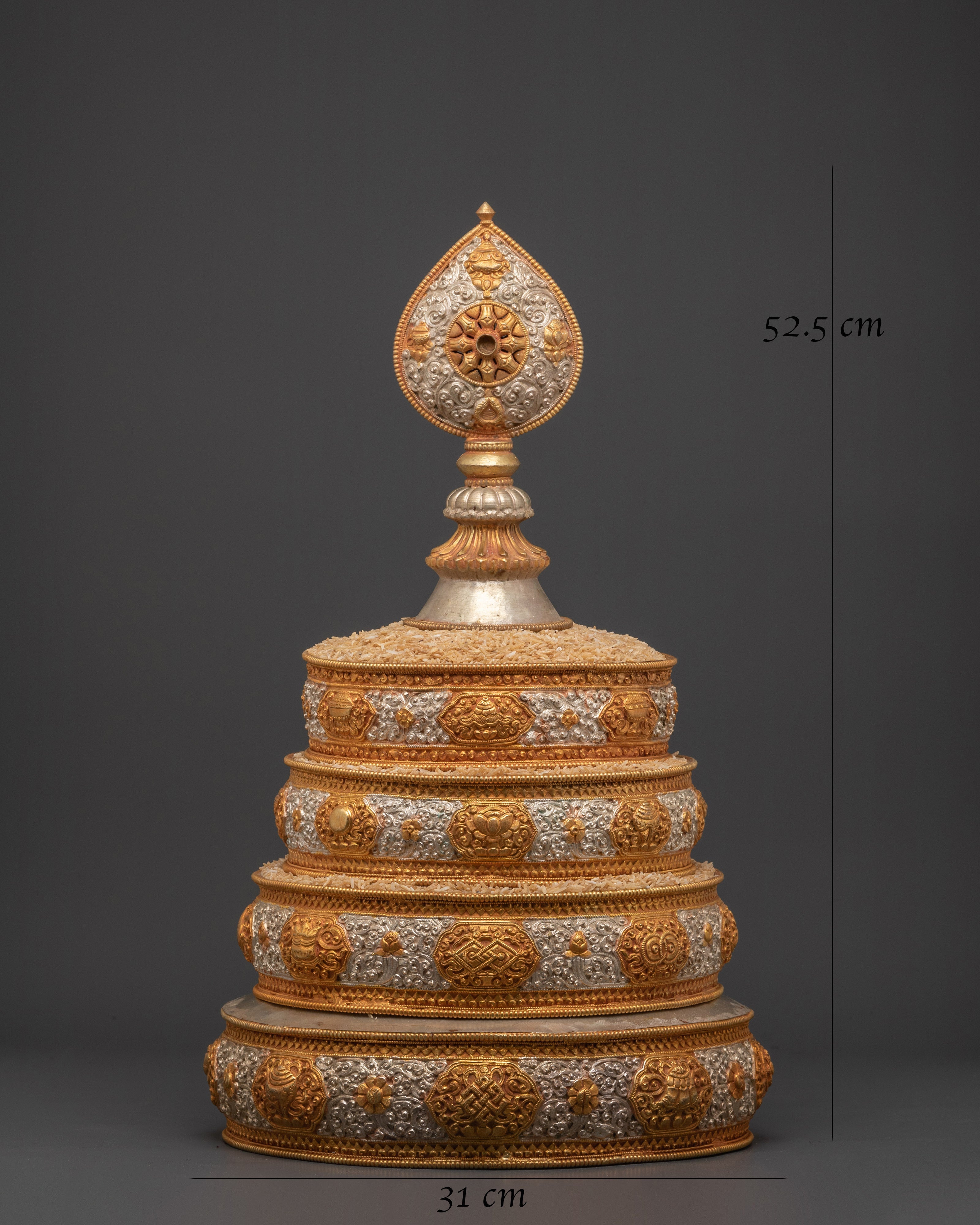Elegant Himalayan Mandala Set | Crafted with Copper, Gold and Silver Plated