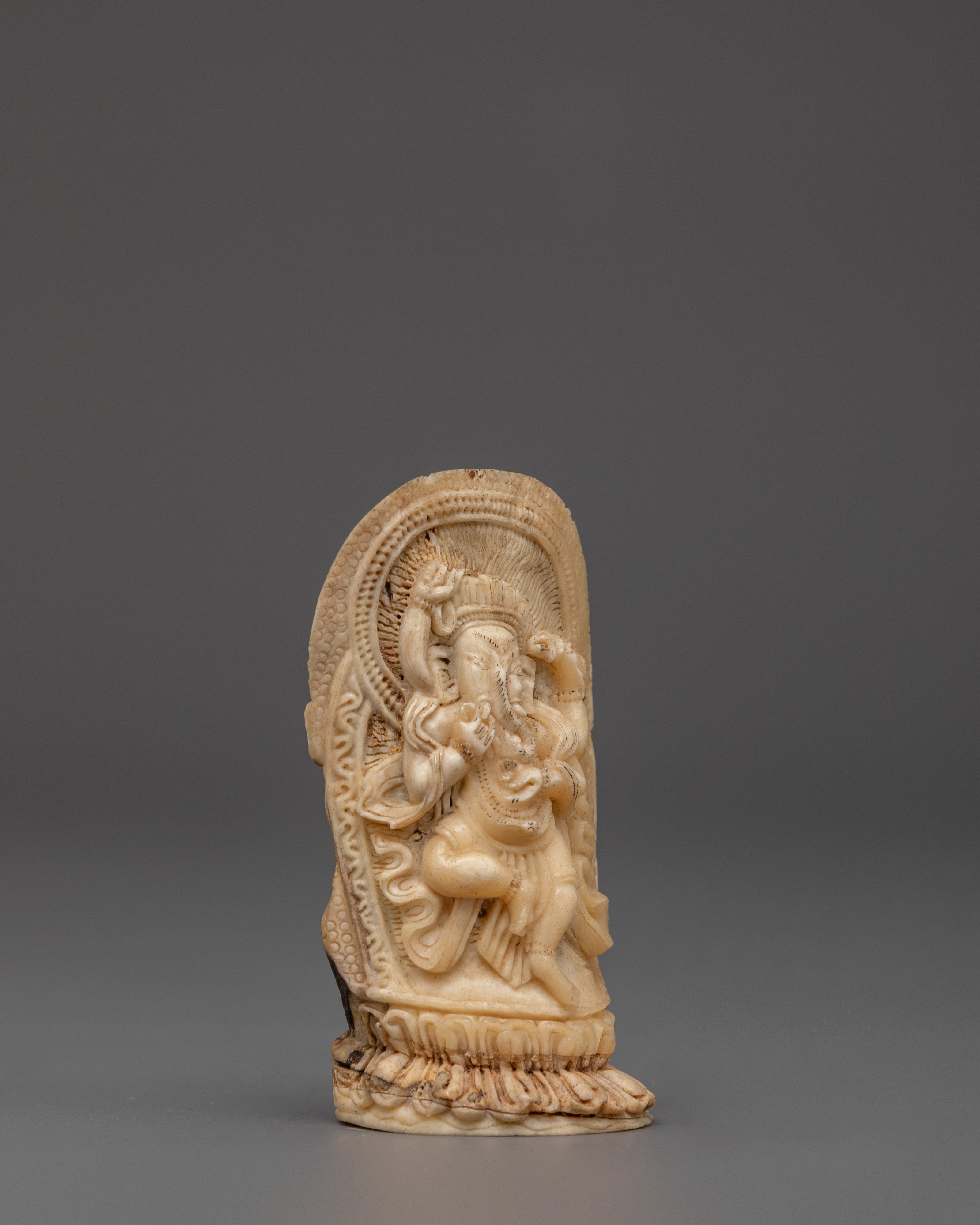 Handcarved Ganesh Bone Statue | Hindu Deity Ganesha Sculpture