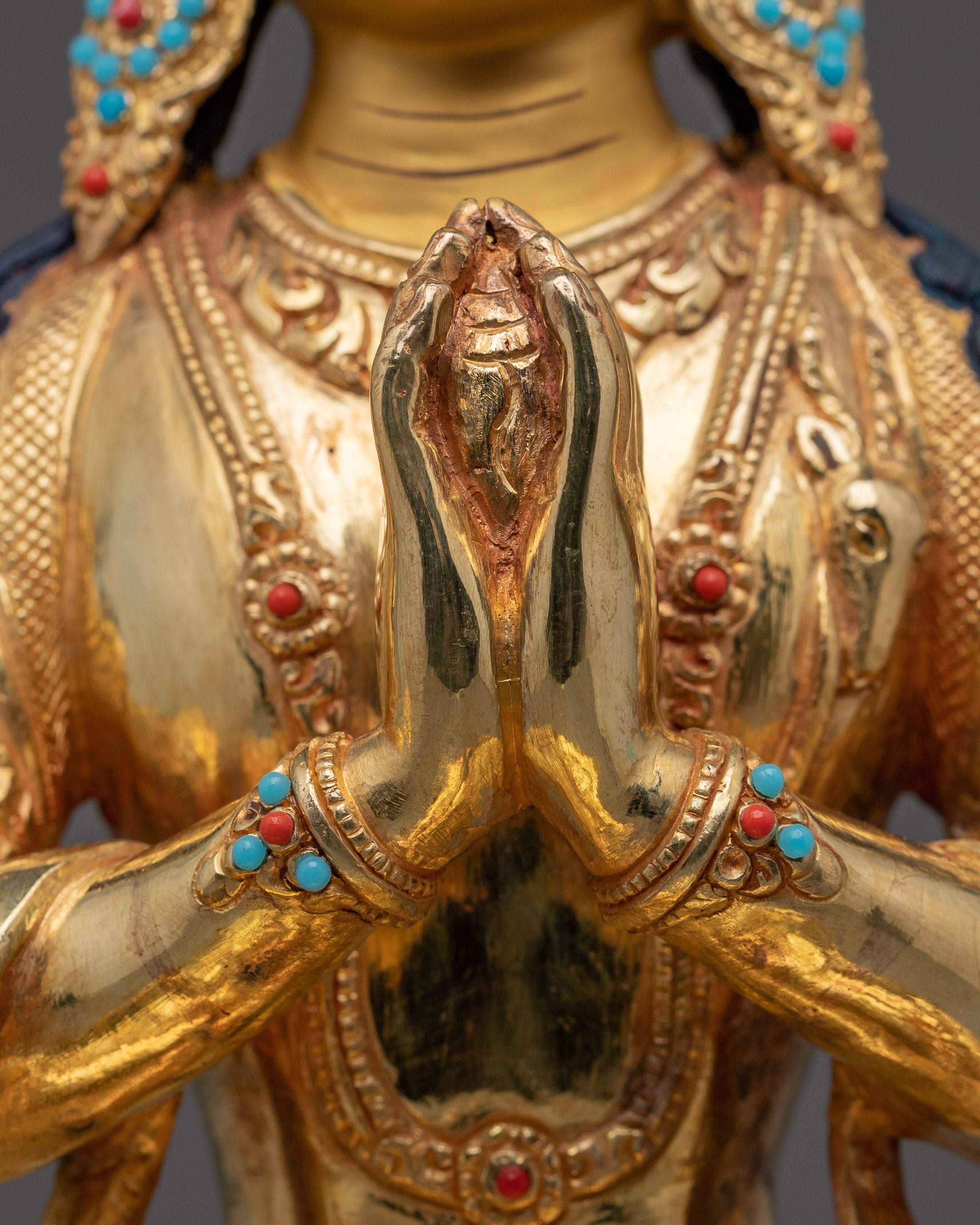 Handmade Avalokiteshvara Spiritual Decor | Himalayan Chenrezig Artwork