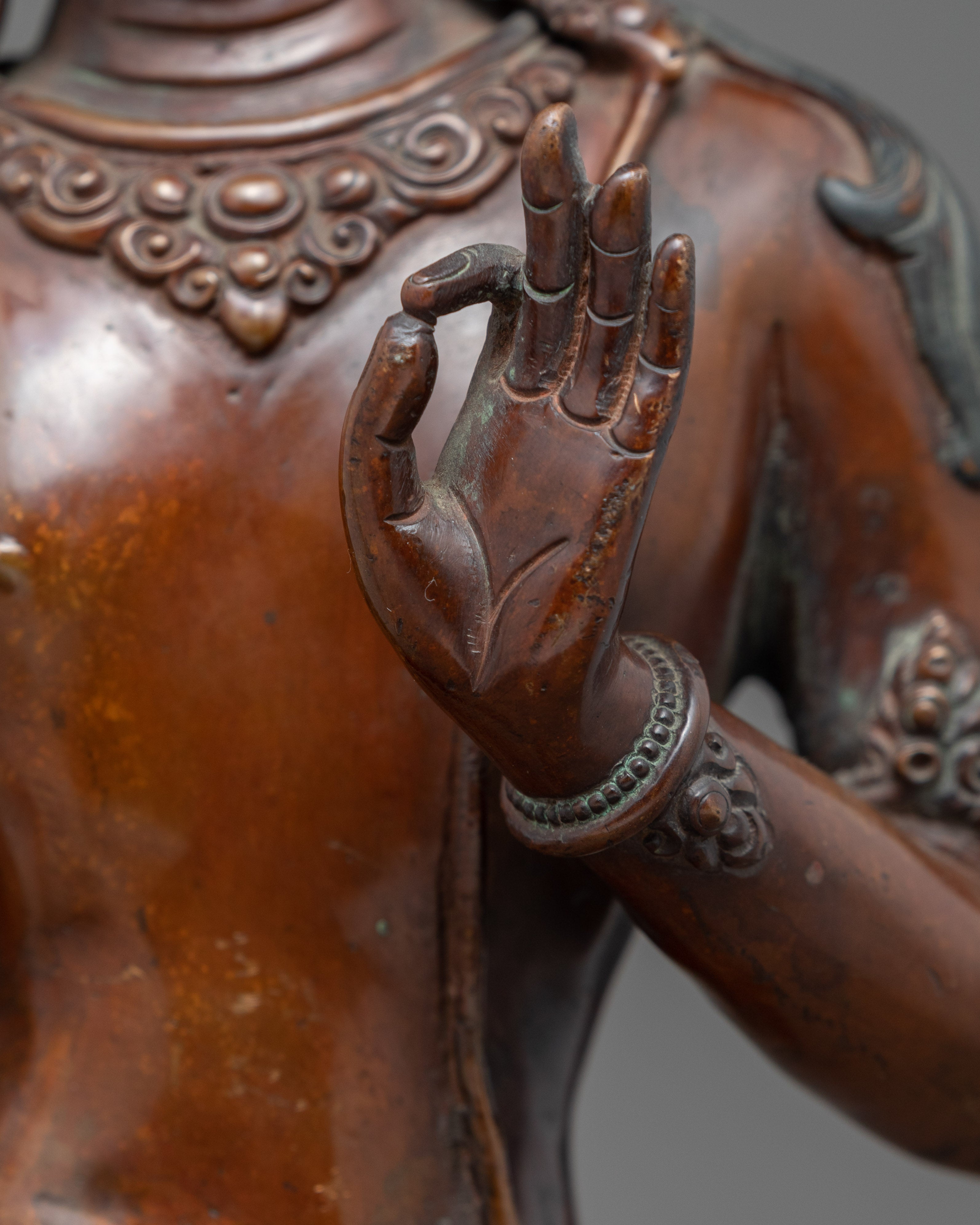 Vintage Avalokiteshvara Buddha Statue | Outdoor Patio Decor | Nepal Antiques