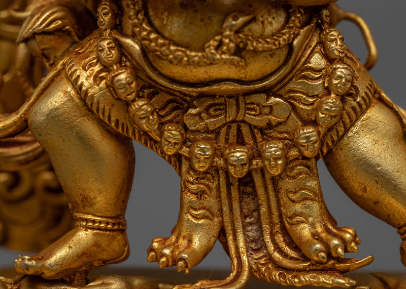 MachineMade VajraKilaya Statue | Copper Crafted with 24K Gold Plating for Spiritual Power