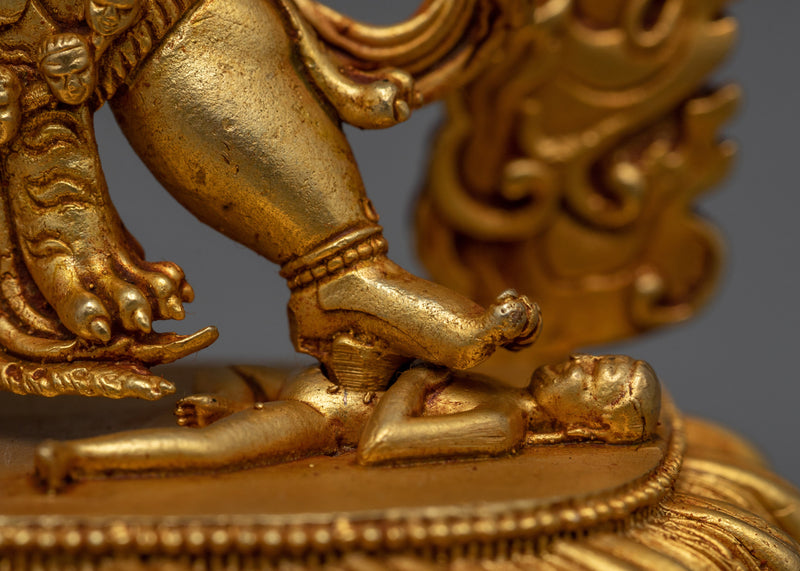 MachineMade VajraKilaya Statue | Copper Crafted with 24K Gold Plating for Spiritual Power