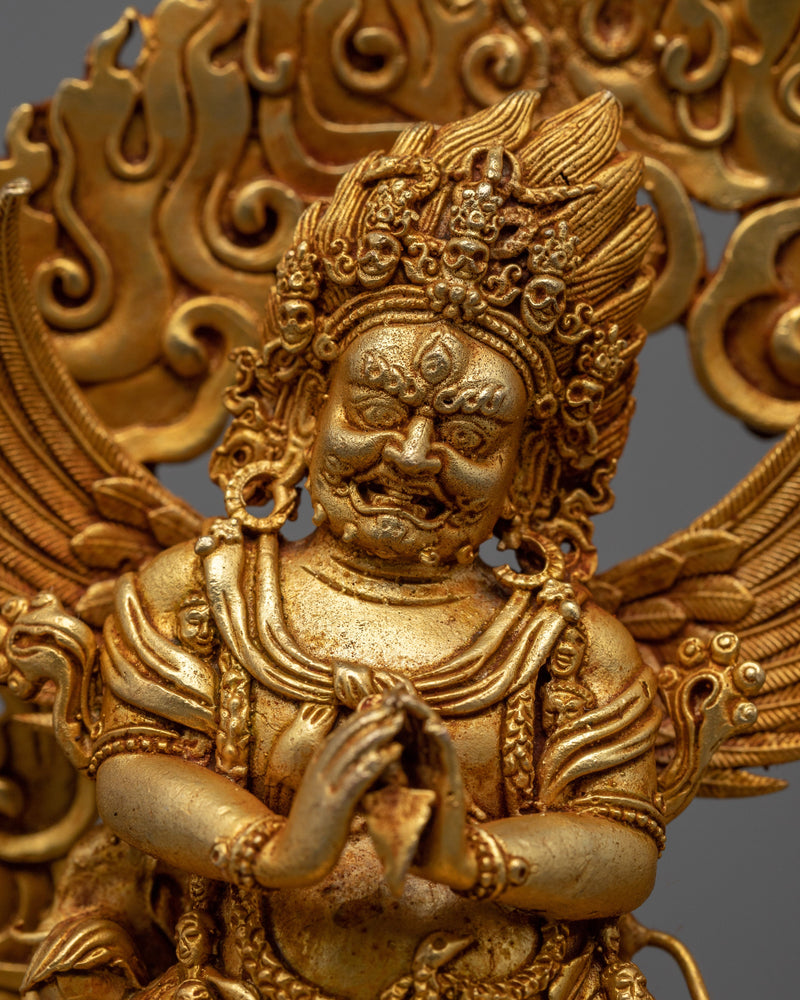 MachineMade VajraKilaya Statue | Copper Crafted with 24K Gold Plating for Spiritual Power