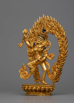 Machine Made Machig Labdron Statue | Copper Crafted Representation of Spiritual Wisdom